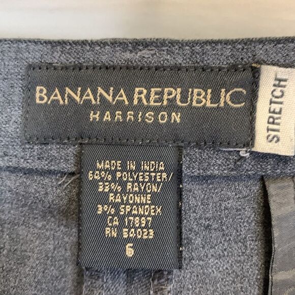 Banana Republic Harrison Gray Stretch High Rise Straight Leg Dress Pants Size 6 - Picture 7 of 13